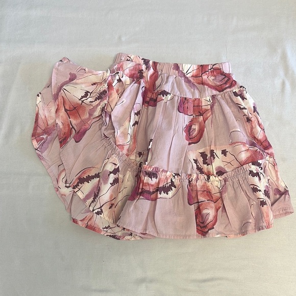 GAP Pink Ruffled Tiered ruffle floral Skirt - Picture 1 of 4